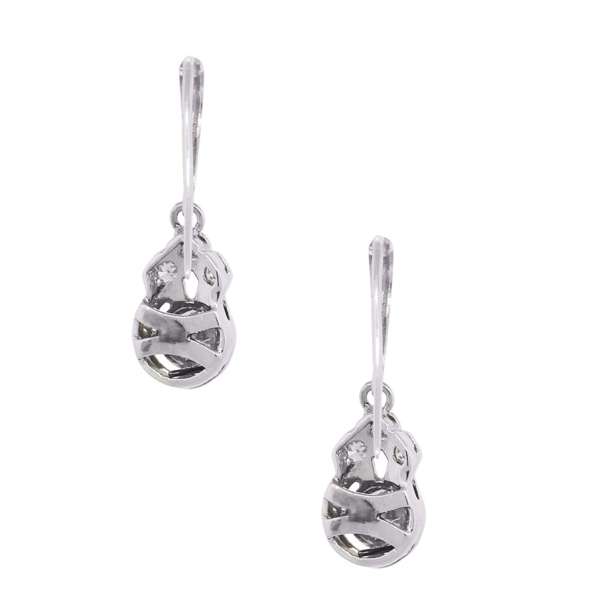 Round Cut Round Brilliant Bezel Set Diamond Dangle Earrings