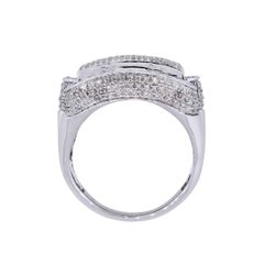 Round Brilliant Black and White Diamond Gents Ring