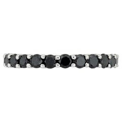 Round Brilliant Black Diamond Stackable Band