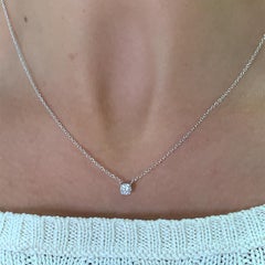 Runder Brillant Classic Diamanten Anhänger Collier 18k Weißgold