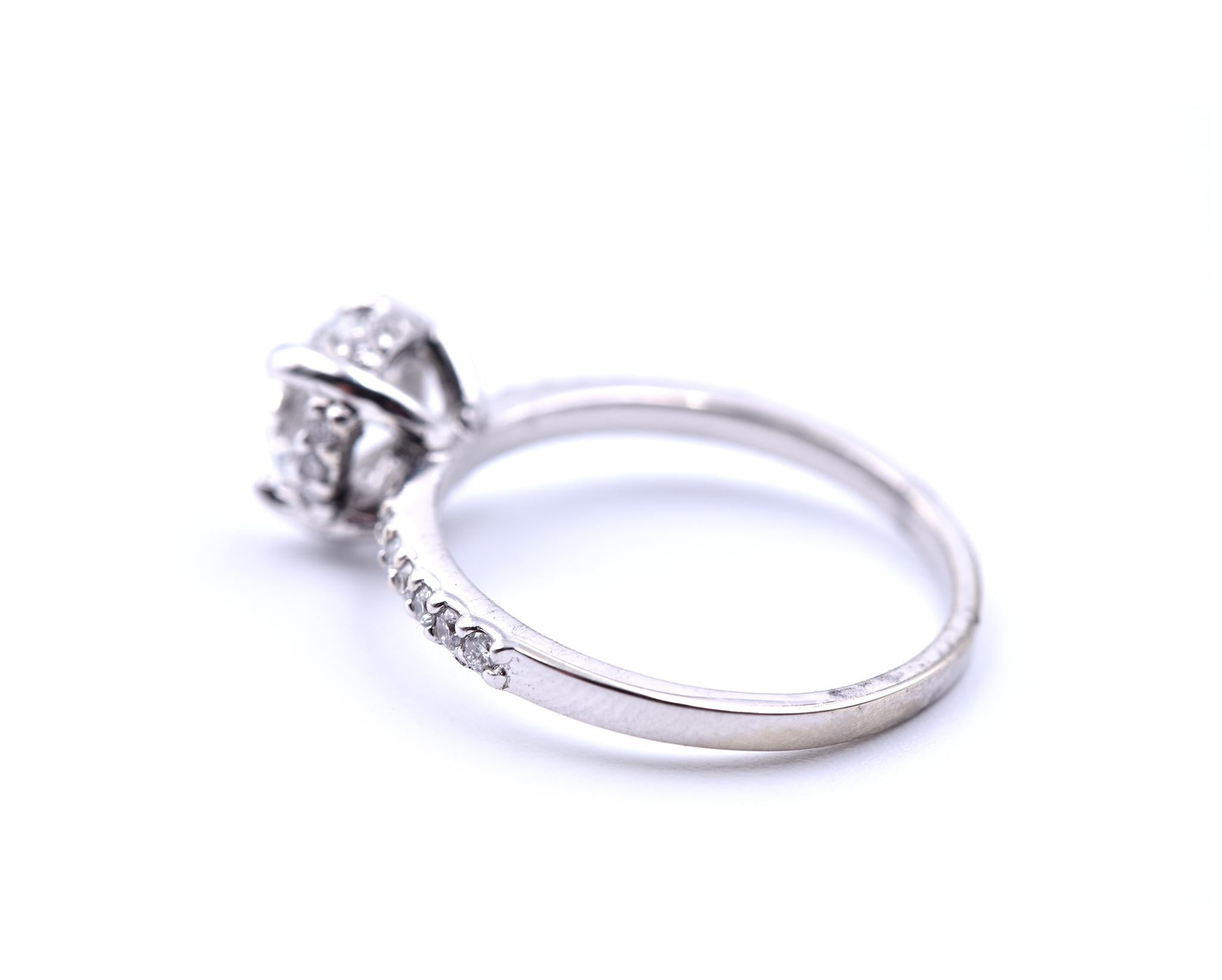 Runder Brillantschliff 1,02 Karat Diamant 14 Karat Weißgold Verlobungsring im Zustand „Hervorragend“ im Angebot in Scottsdale, AZ