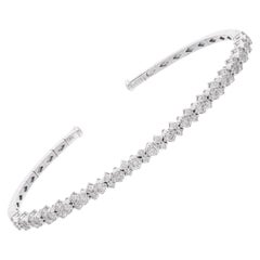 Bracciale con diamanti taglio brillante rotondo 1,30 carati SI/H Bracciale con diamanti in oro bianco 14k