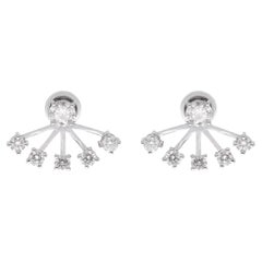 Round Brilliant Cut 2.28Ct SI/H Diamond Jacket Earrings 18K White Gold Jewelry