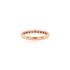 Round Brilliant Cut Argyle Pink Diamond 18K Gold Band Ring