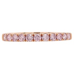 Bague à anneau en or 18 carats avec diamant rose Argyle à taille ronde et brillante