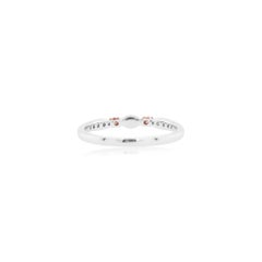 Round Brilliant Cut Argyle Pink Diamond and White Diamond 18K Gold Band Ring