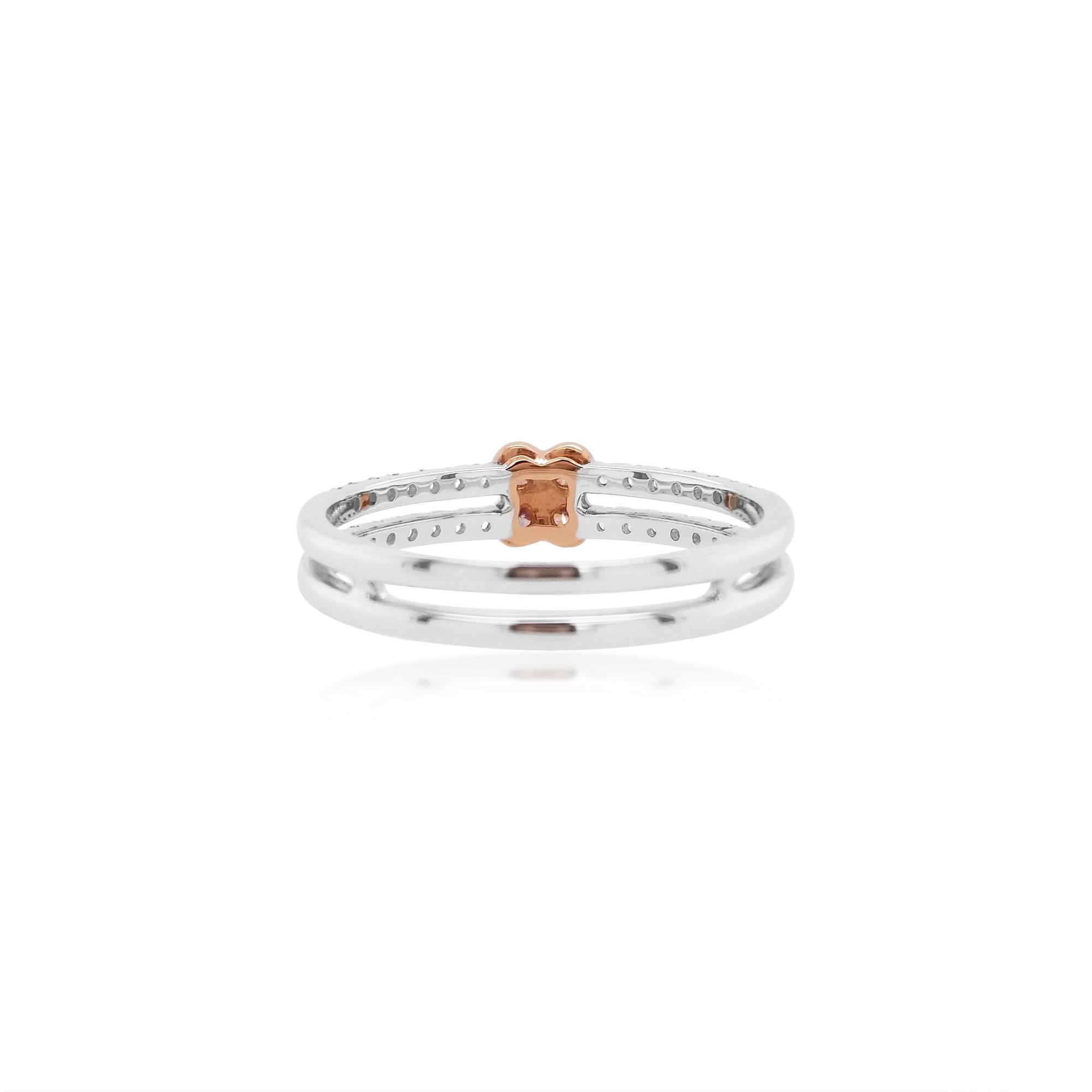 Stylish Band ring with a beautiful line of Rare Argyle Pink diamonds styled with white diamonds, made in 18 K Gold

Round Brilliant Cut Natural Pink Diamonds - 0.09 cts
Round Brilliant Cut White Diamond - 0.21 cts
Made in Gold


HYT Jewelry is a