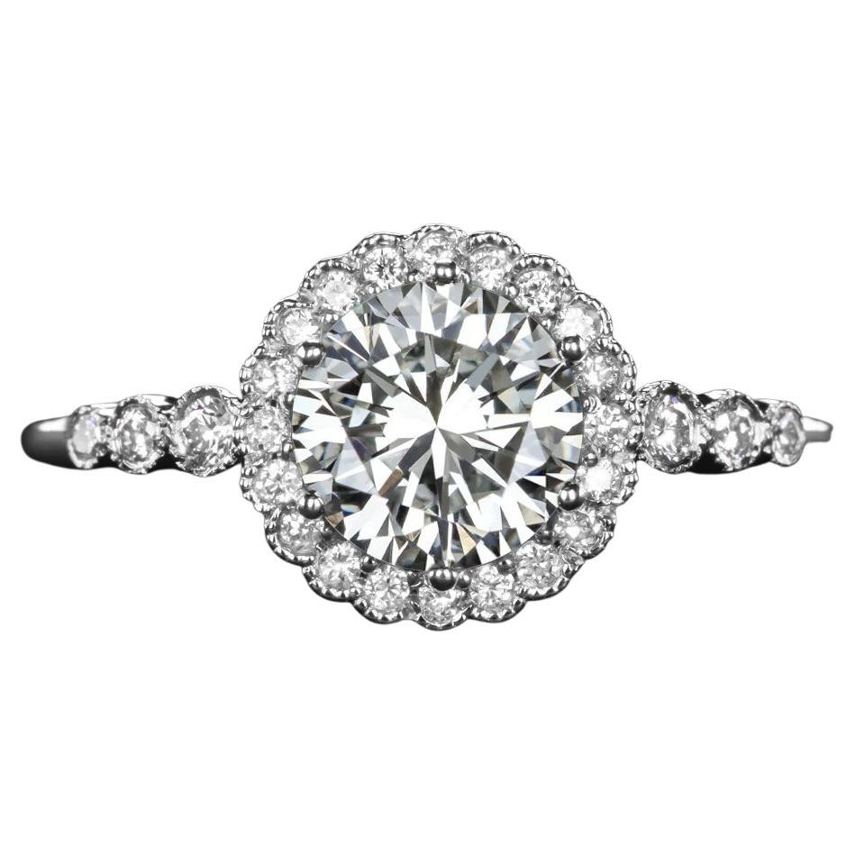 Round Brilliant Cut Certified Diamond Solitaire Engagement Ring