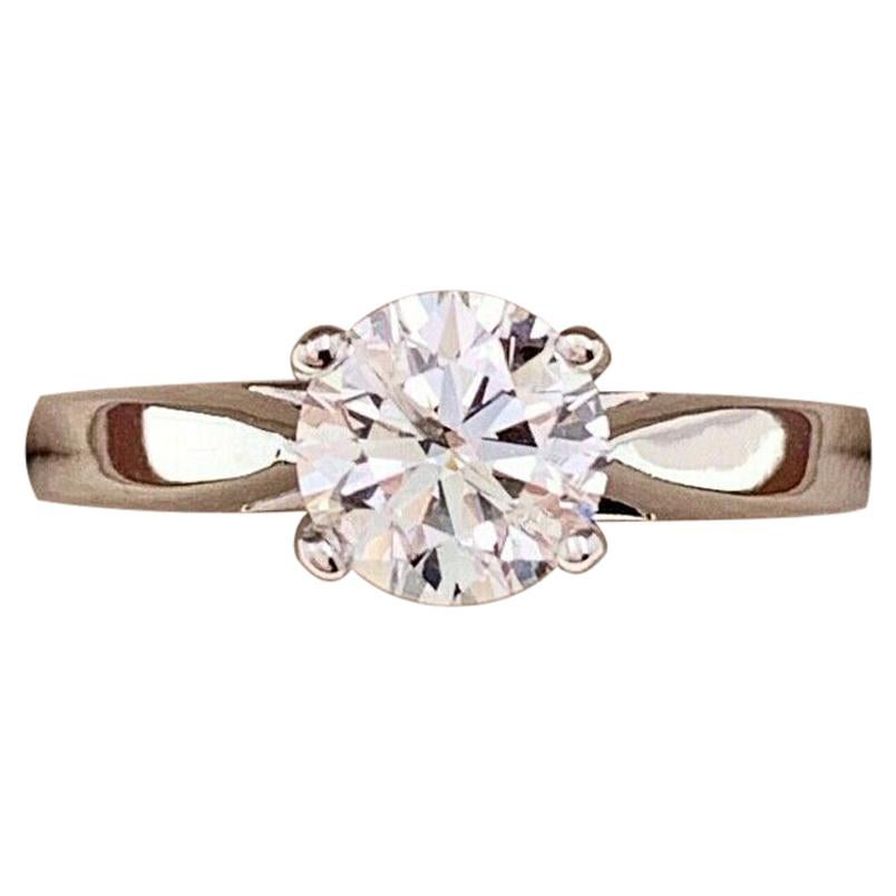 Round Brilliant Cut Diamond 1.00 Carat H SI2 EGL Solitaire Engagement Ring For Sale
