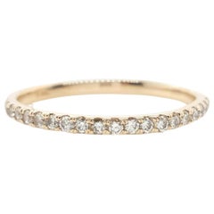 Alliance en or jaune 14 carats avec diamants taille brillant rond
