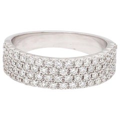Round Brilliant Cut Diamond 18 Karat White Gold Wedding Ring
