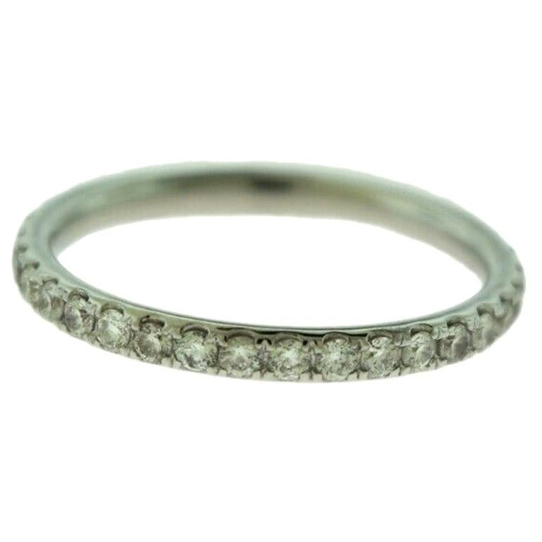 Round Brilliant Cut Diamond 18k White Gold, 4.5 Full Eternity Wedding Band Ring