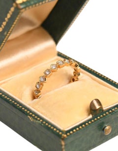 Half Eternity 18K Yellow Gold Band. Round Brilliant Diamond Wedding Band 2.80mm