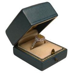 Round Brilliant Cut Diamond (Approx. 0.20-Carats) Double Cluster Ring, Platinum