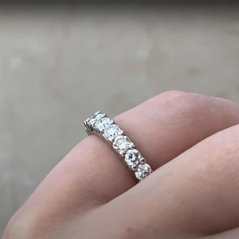 Taglio rotondo Fede nuziale per l'eternità con diamante rotondo taglio Brilliante (circa 2 carati), Platino in vendita