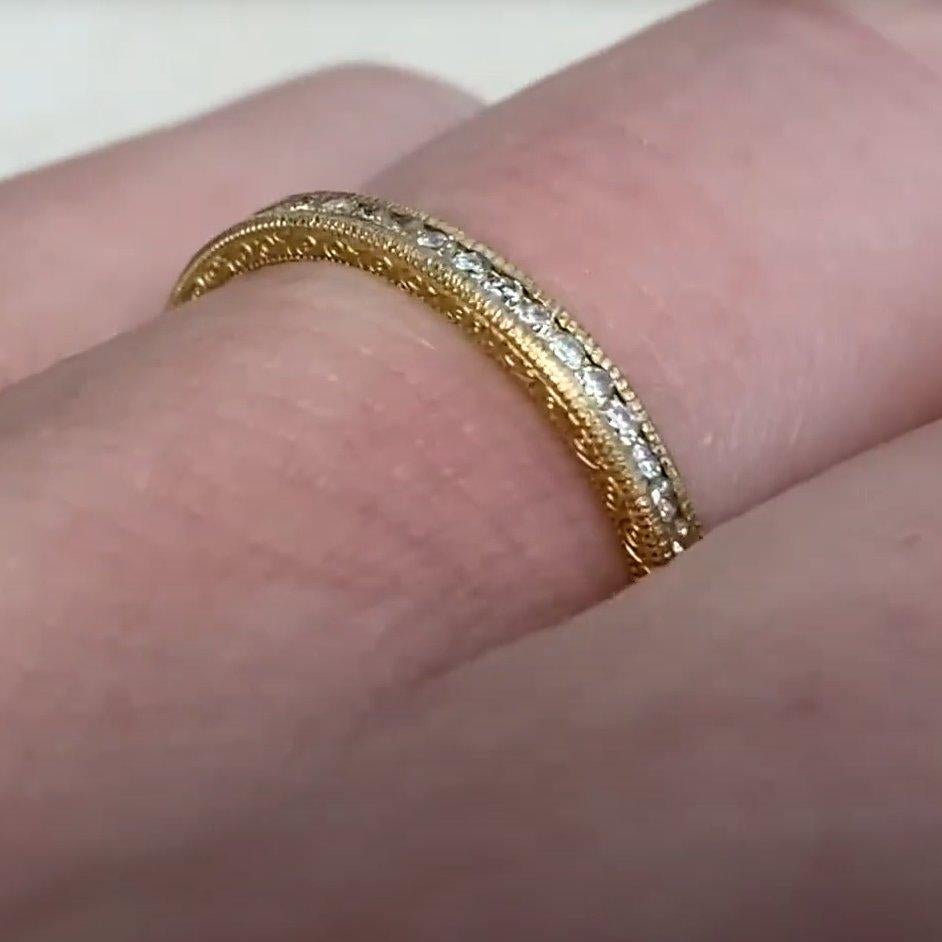 Runder Diamantring mit Brillantschliff, Farbe H, 18 Karat Gelbgold im Zustand „Hervorragend“ im Angebot in New York, NY