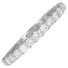 Round Brilliant Cut Diamond Band Ring, Platinum
