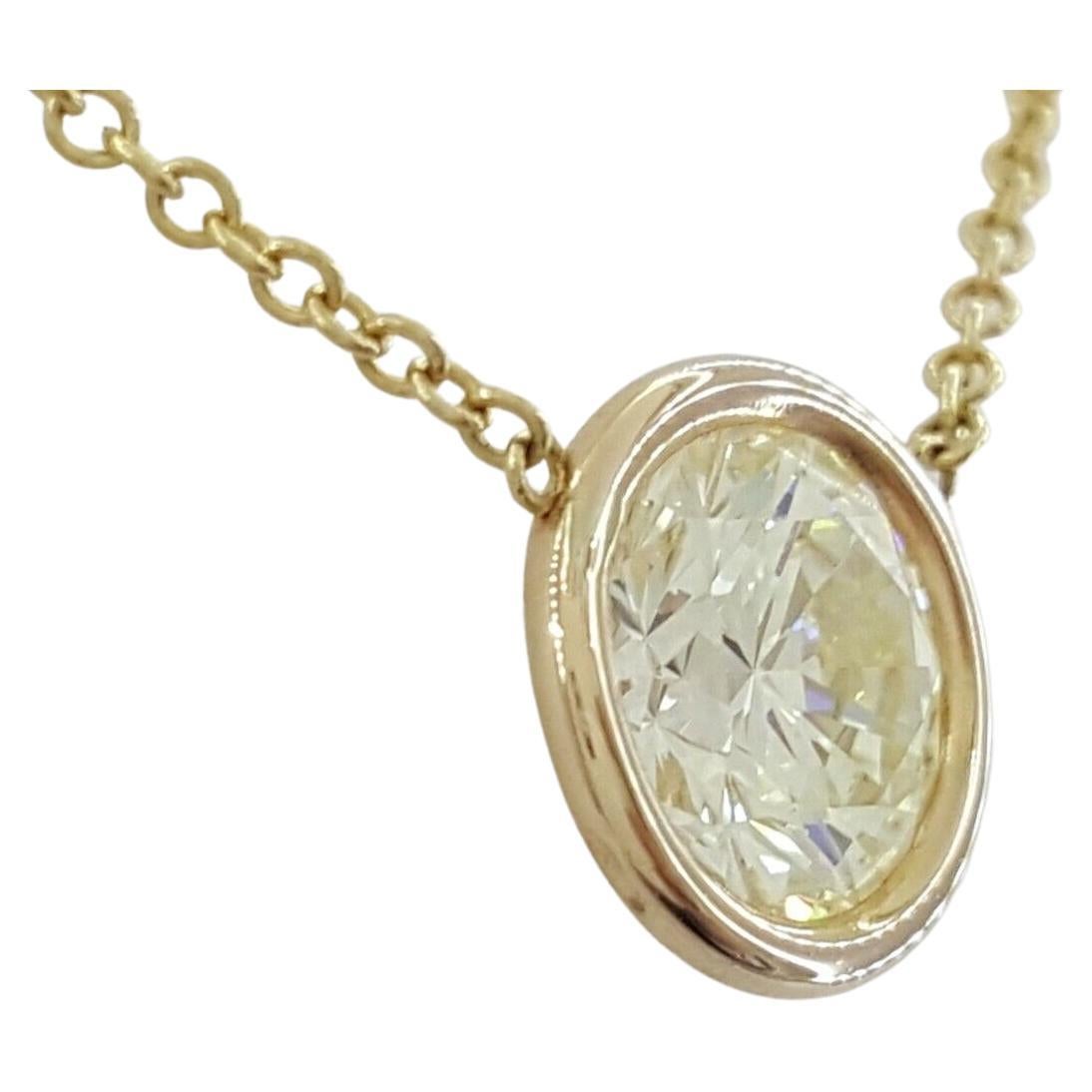 Verstellbare Halskette mit rundem Diamanten im Brillantschliff von by The Yard Solitär (Moderne) im Angebot
