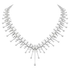 Collier chandelier en diamants ronds taillés en brillant