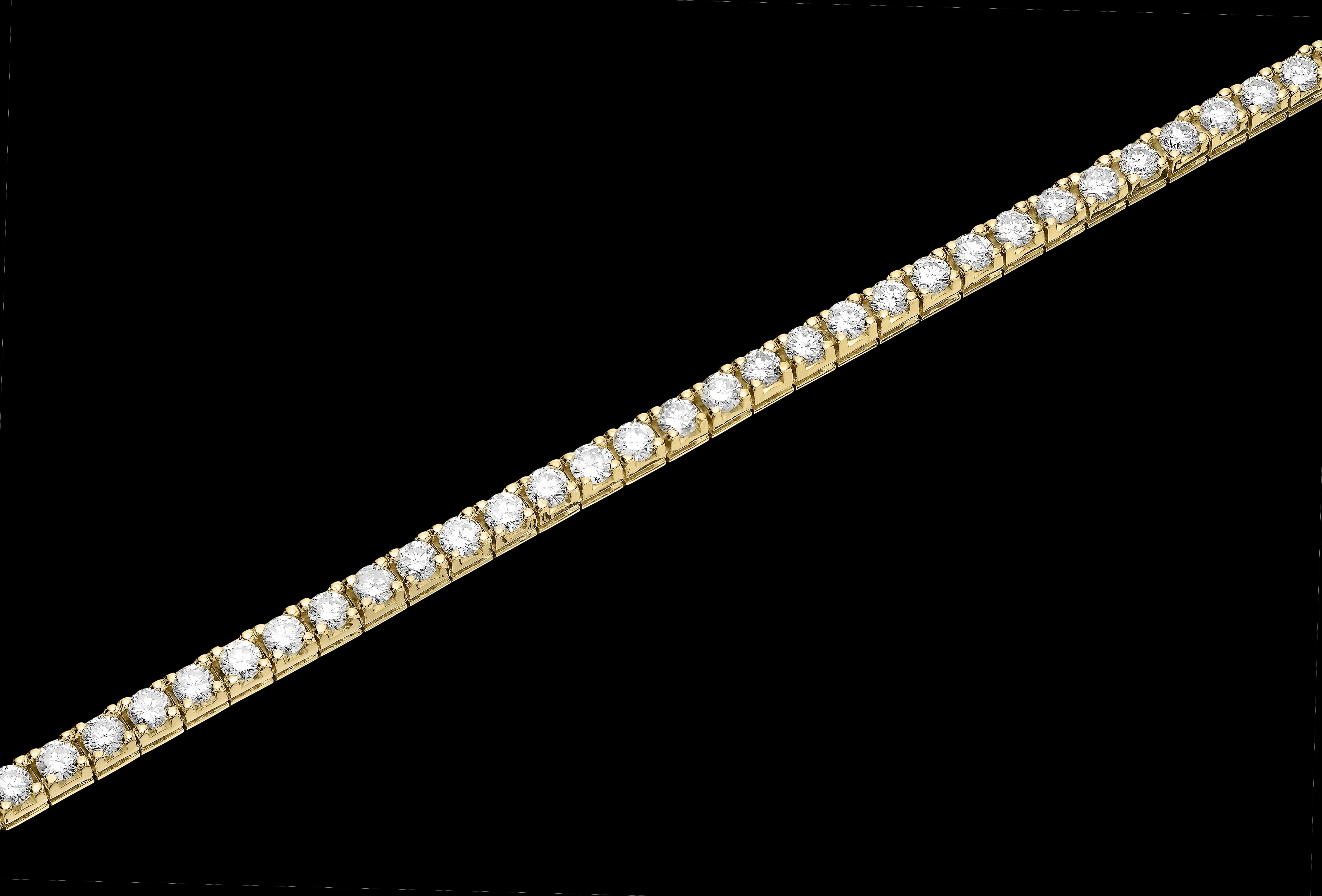 Round Brilliant Cut Diamond 15ct rivière Line Necklace in 18ct Yellow Gold 2