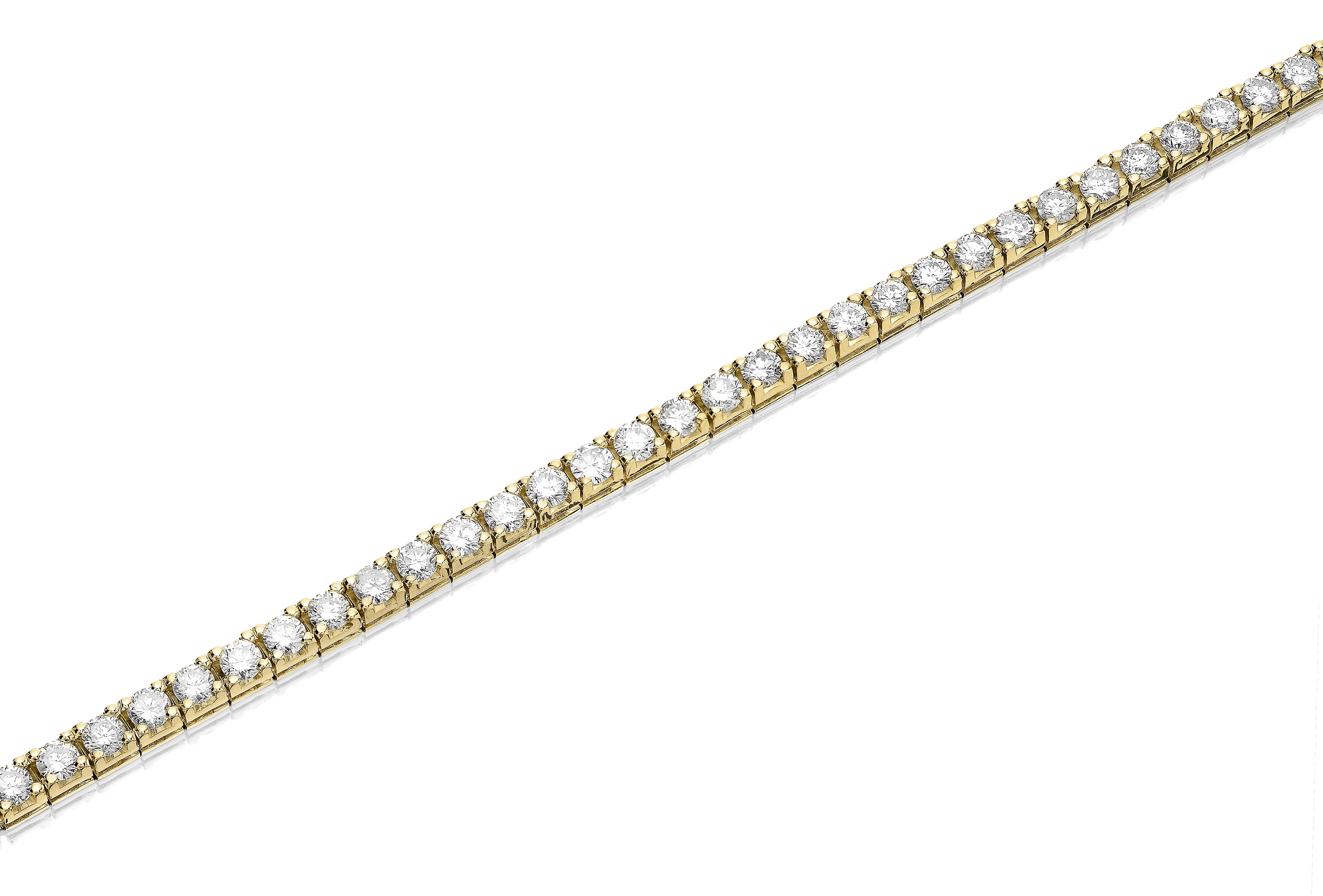 Round Brilliant Cut Diamond 15ct rivière Line Necklace in 18ct Yellow Gold 5