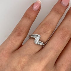 Round Brilliant Cut Diamond Crossover Ring, Set In 18ct White Gold