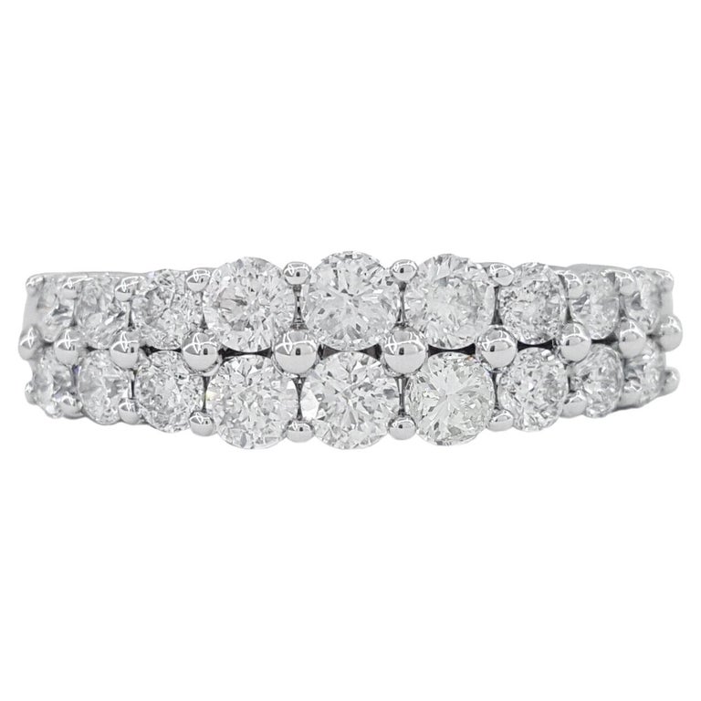 Round Brilliant Cut Diamond Double Band Ring For Sale