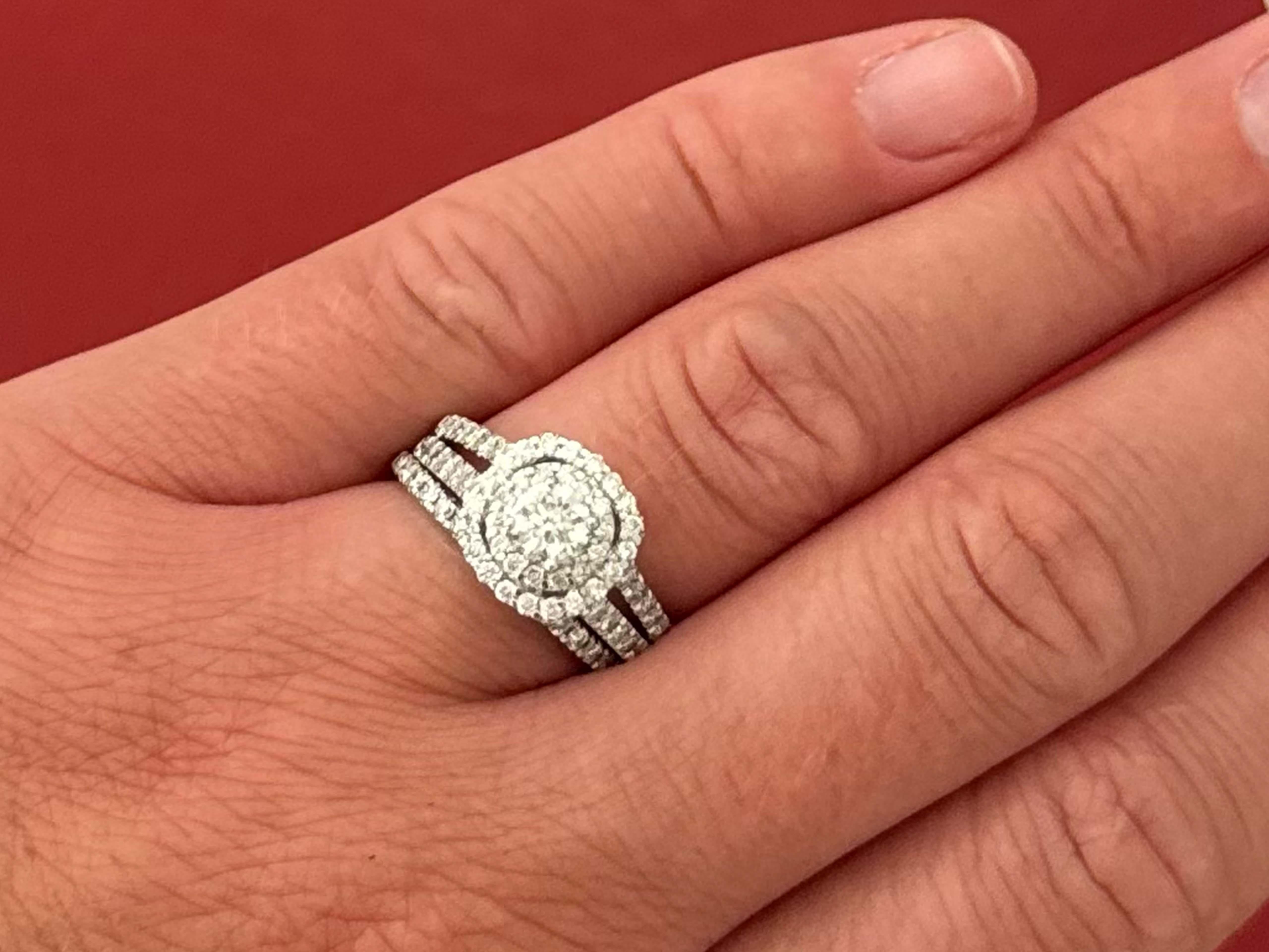 Item Specifications:

Metal: 14K White Gold

Ring Size: 7.25

Total Weight:  6.6 grams

Diamond Specifications:

Center Diamond: ~0.50 carats

Center Diamond Color: G-H

Center Diamond Clarity: I

Center Diamond Shape: Round Brilliant

Additional