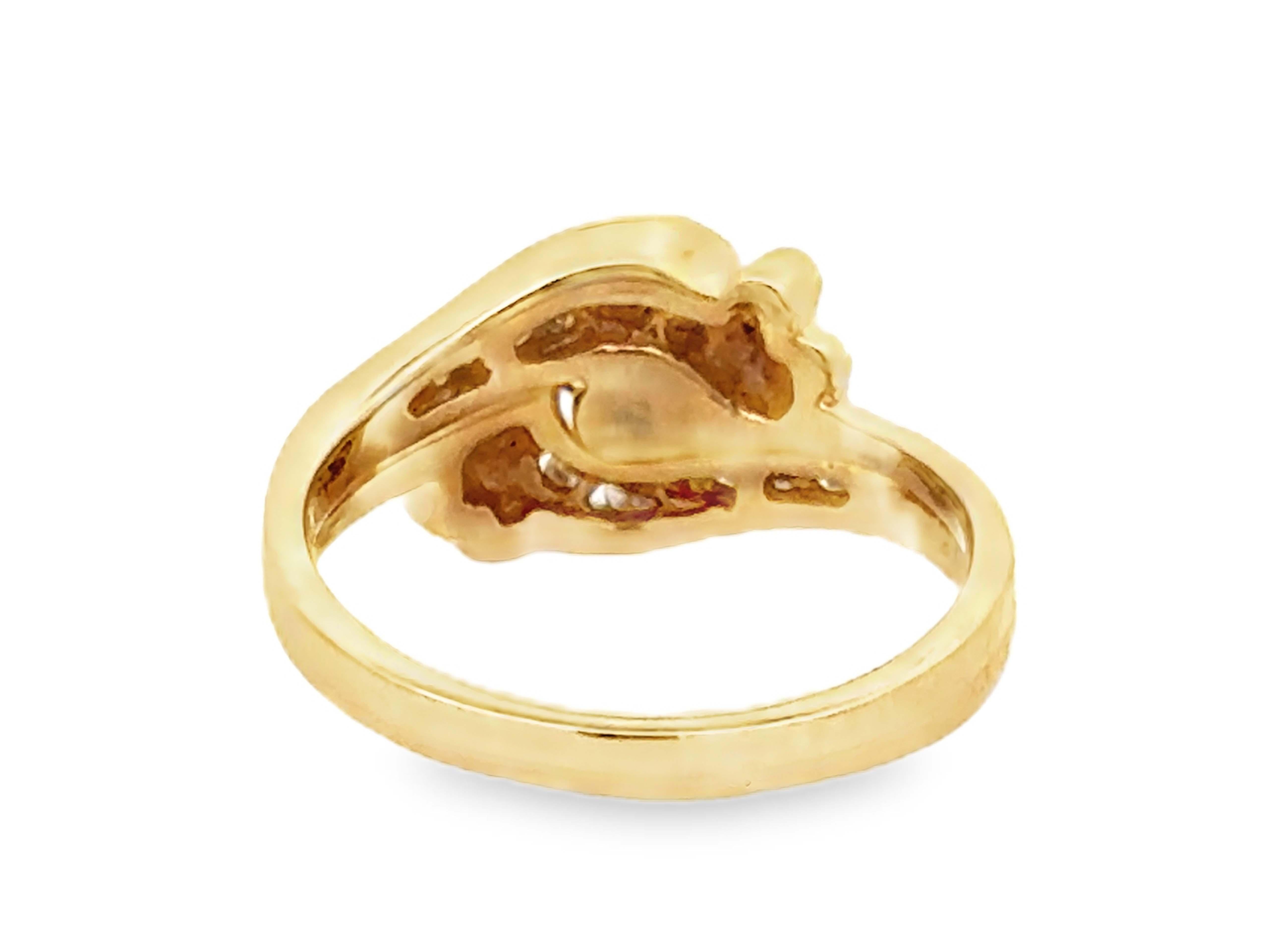 Anello di fidanzamento con diamante rotondo taglio Brilliante e fascia abbinata in oro giallo 14K in vendita 3