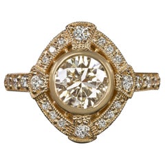Runder Brillantschliff Diamant Verlobungsring Solitär (nur Fassung)