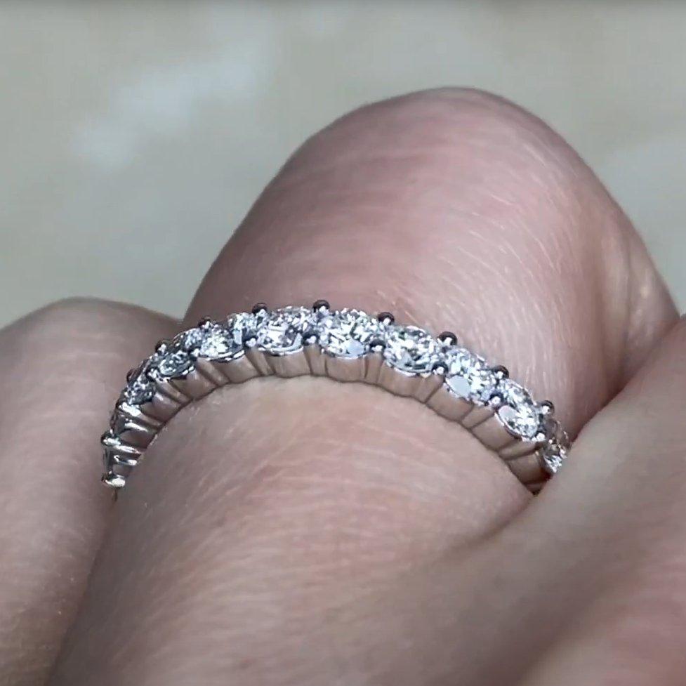Round Cut Round Brilliant Cut Diamond Eternity Band (Approx. 1.5-Carats), Platinum For Sale
