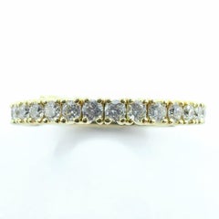 Round Brilliant Cut Diamond Eternity Flexible Band Ring in 18K Yellow Gold
