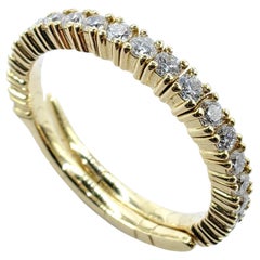 Round Brilliant Cut Diamond Eternity Flexible Band Ring in 18K Yellow Gold