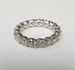 Round Brilliant Cut Diamond Eternity Platinum Ring 5.10 Carats