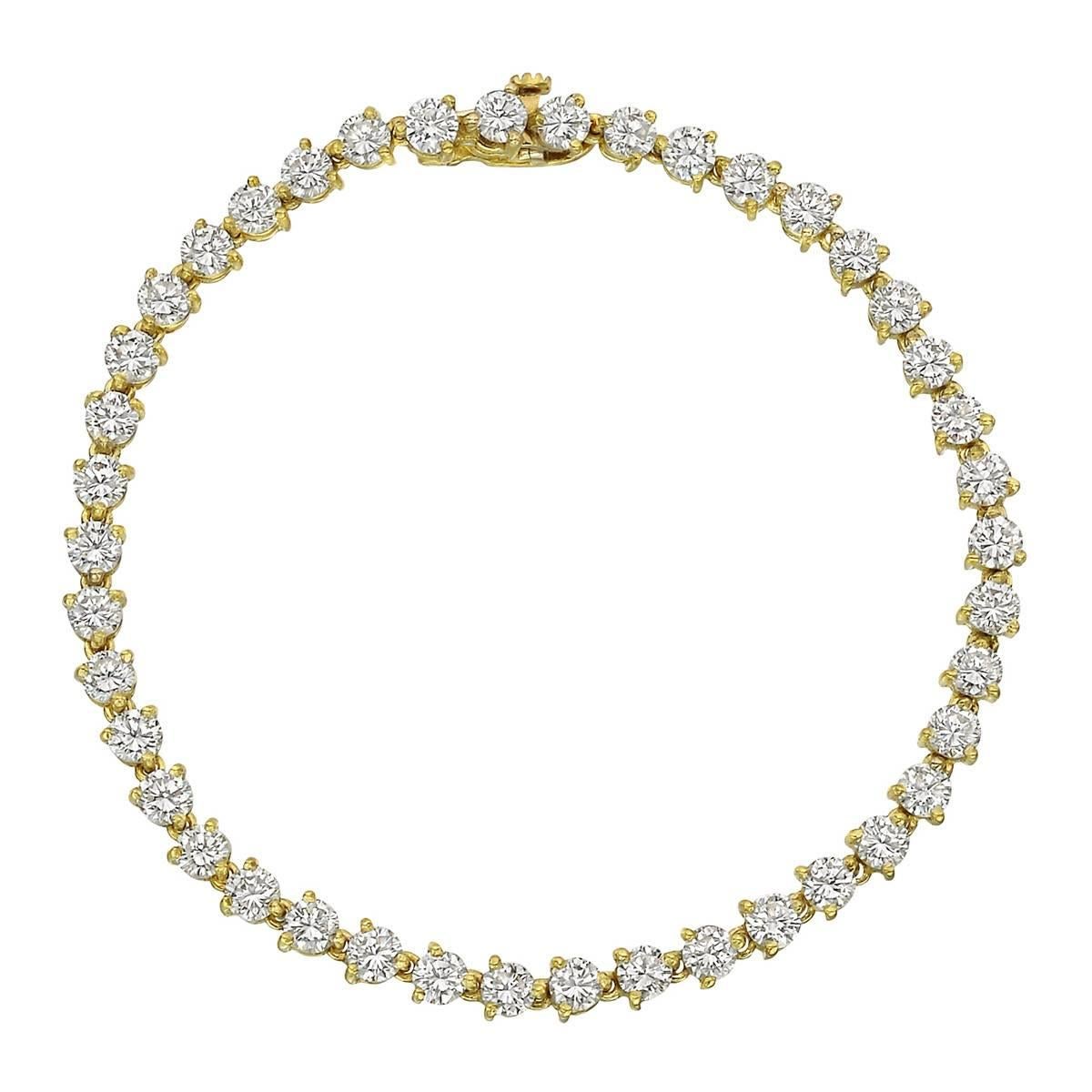 Round Brilliant-Cut Diamond Line Bracelet '5.80 Carat'