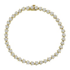 Round Brilliant-Cut Diamond Line Bracelet '5.80 Carat'