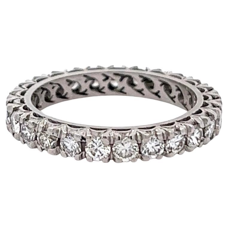 Bracelet d'éternité en platine avec diamant taille brillant rond