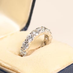 7 Carat Wedding Band. Round Brilliant Diamond Eternity Band Platinum G/HVS2