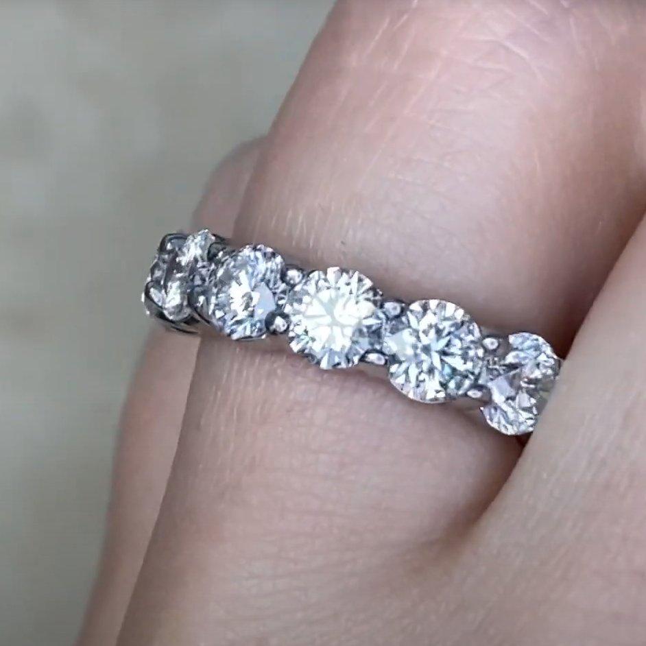 De las mujeres Anillo de Platino con Diamante Redondo de Corte Brillante (Aprox. 7,10 Quilates), Platino en venta