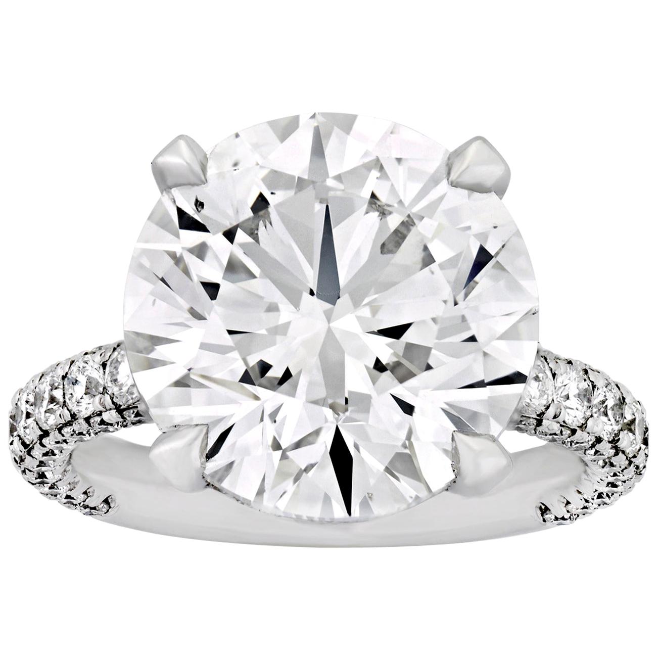 Round Brilliant-Cut Diamond Ring, 9.07 Carat