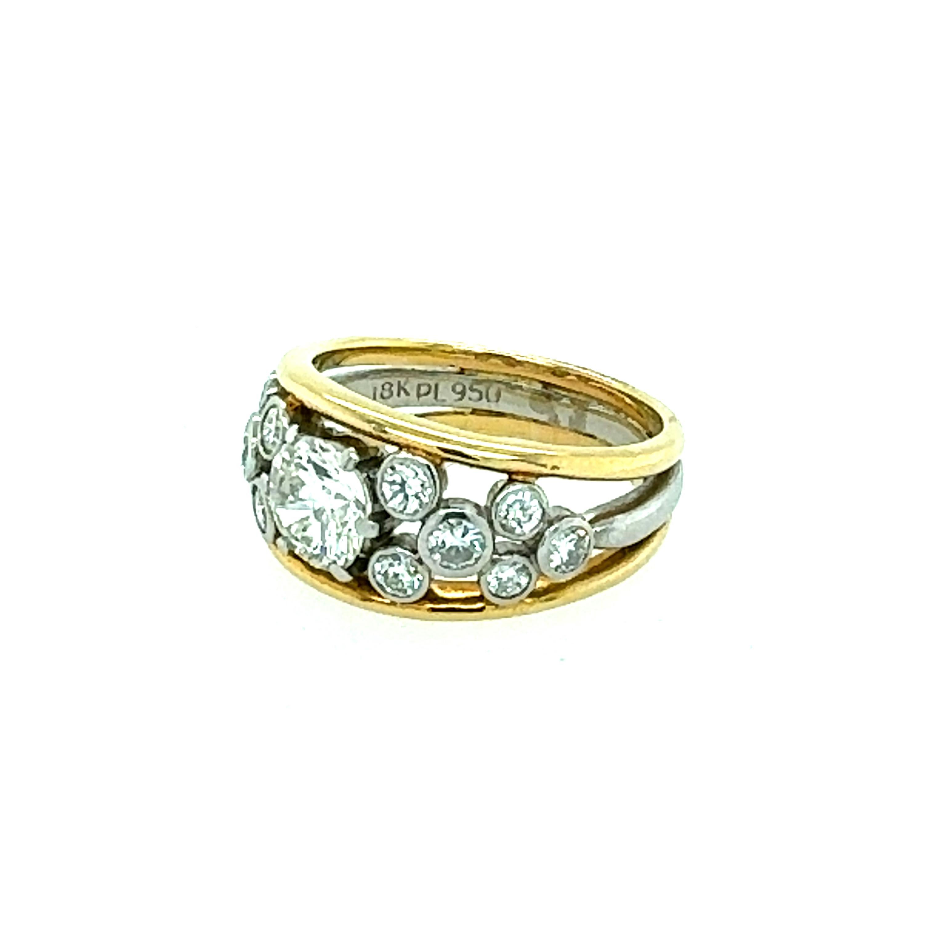 Contemporain Bague avec diamants taille ronde brillants de 2,20 carats en vente