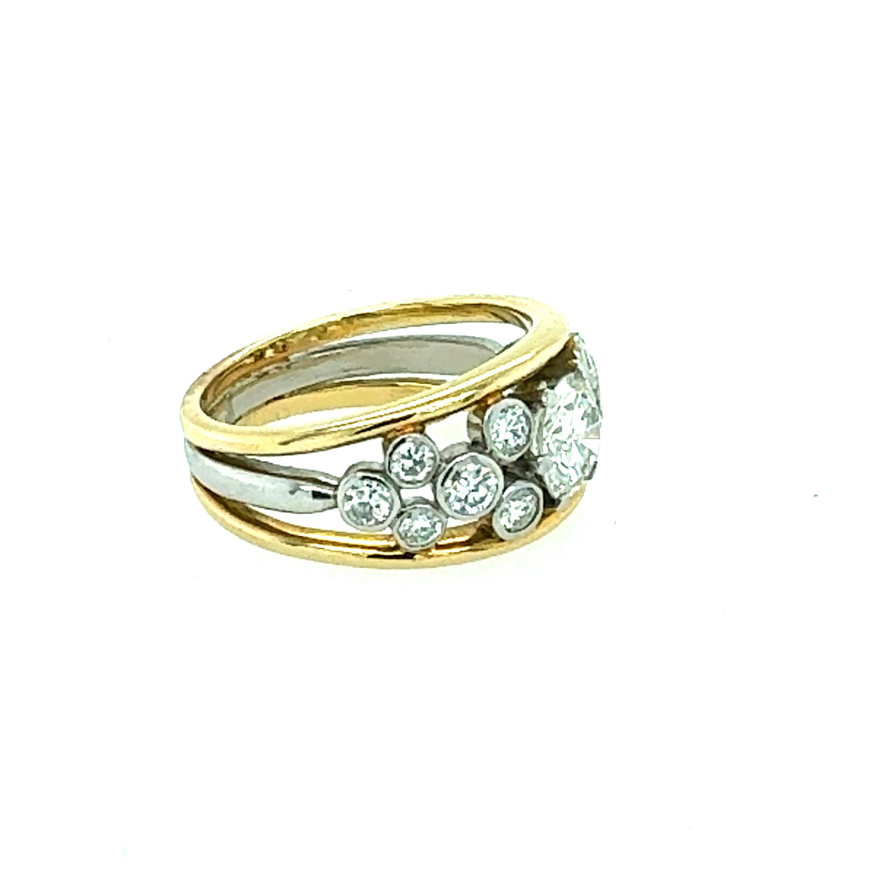 Taille ronde Bague avec diamants taille ronde brillants de 2,20 carats en vente