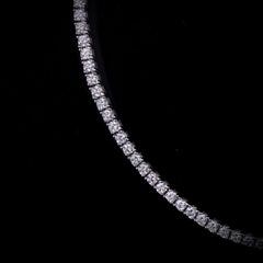 Collier Riviere en or blanc 18K avec diamants ronds taillés en brillant Contemporain