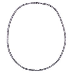 Collier Riviere en or blanc 18K avec diamants ronds taillés en brillant Contemporain