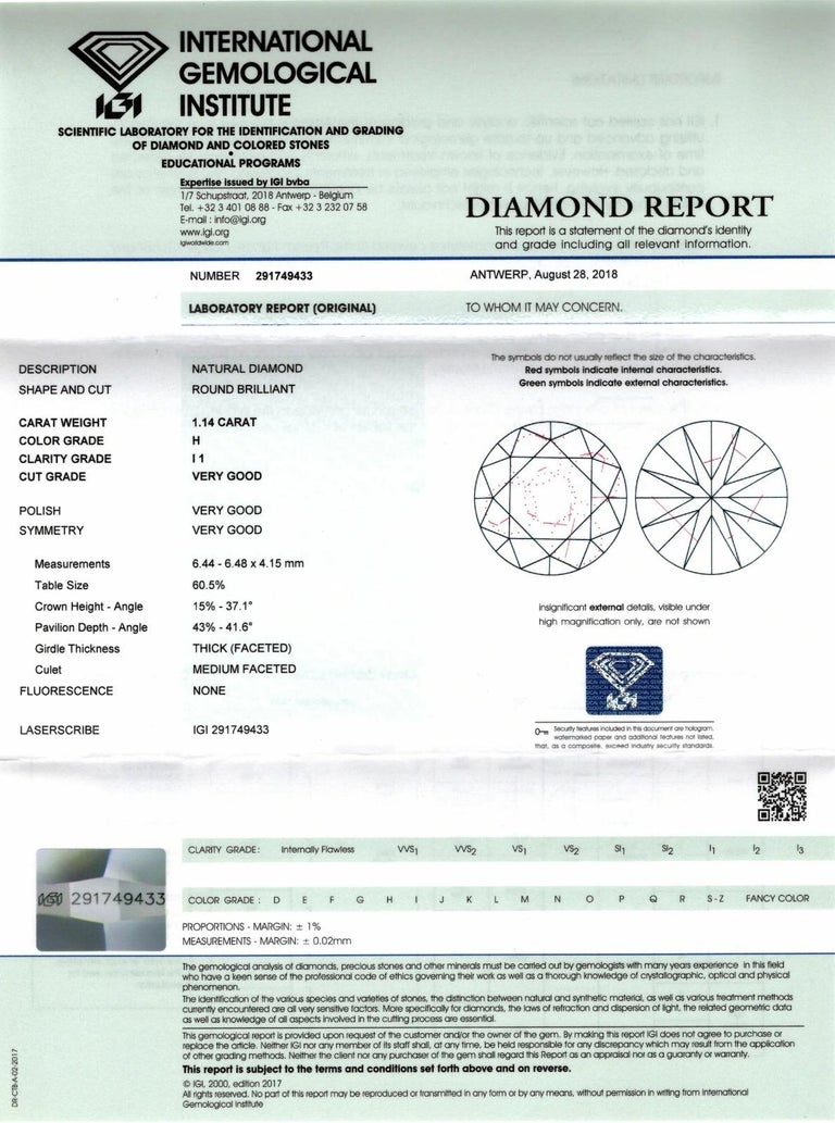 Round Brilliant Cut Diamond Split Shank Pave Ring For Sale at 1stDibs