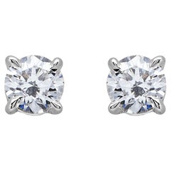 Round Brilliant-Cut Diamond Stud Earrings