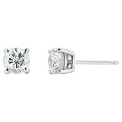 Runder Diamant im Brillantschliff mit einem Gewicht von 0,80 Karat Weißgold-Ohrstecker
