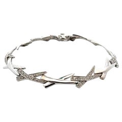 Round Brilliant Cut Diamond X Alternating Link Gold Vintage Bracelet
