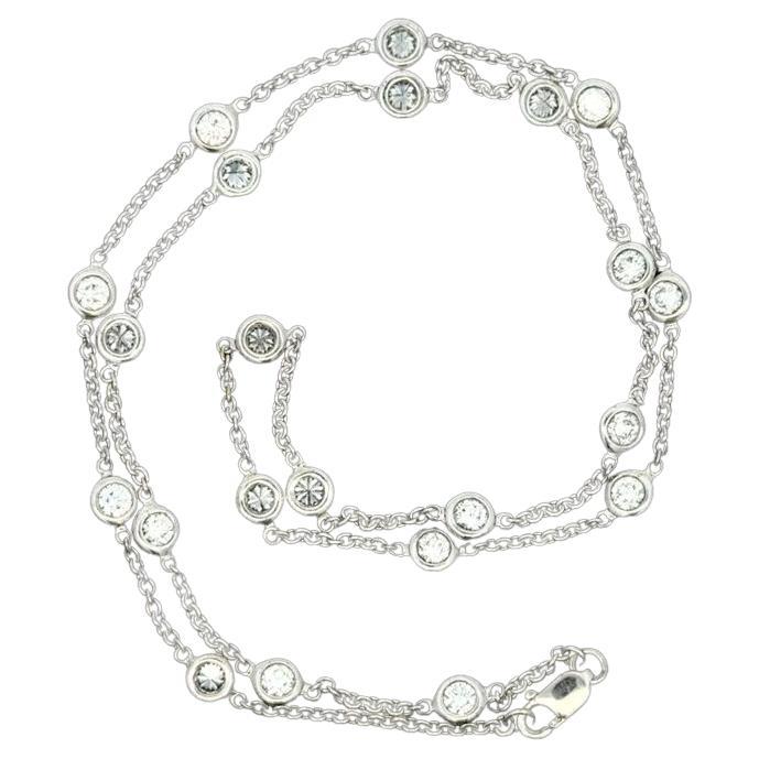 Round Brilliant Cut Diamonds by the Yard Gold Chain Necklace