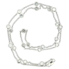 Round Brilliant Cut Diamonds by the Yard Gold Chain Necklace